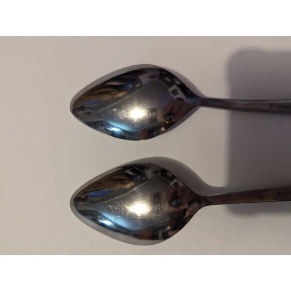 VTG CARLYLE Hong Kong stainless cameo pattern lot 2 tablespoons replacement - Picture 6 of 9